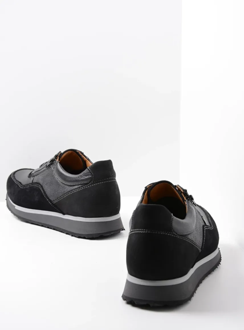 e-Runner - zwart combi leer