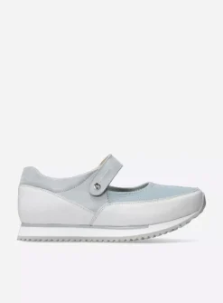 e-Step - blauw combi stretch leer