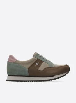 e-Walk - taupe grijsgroen combi leer