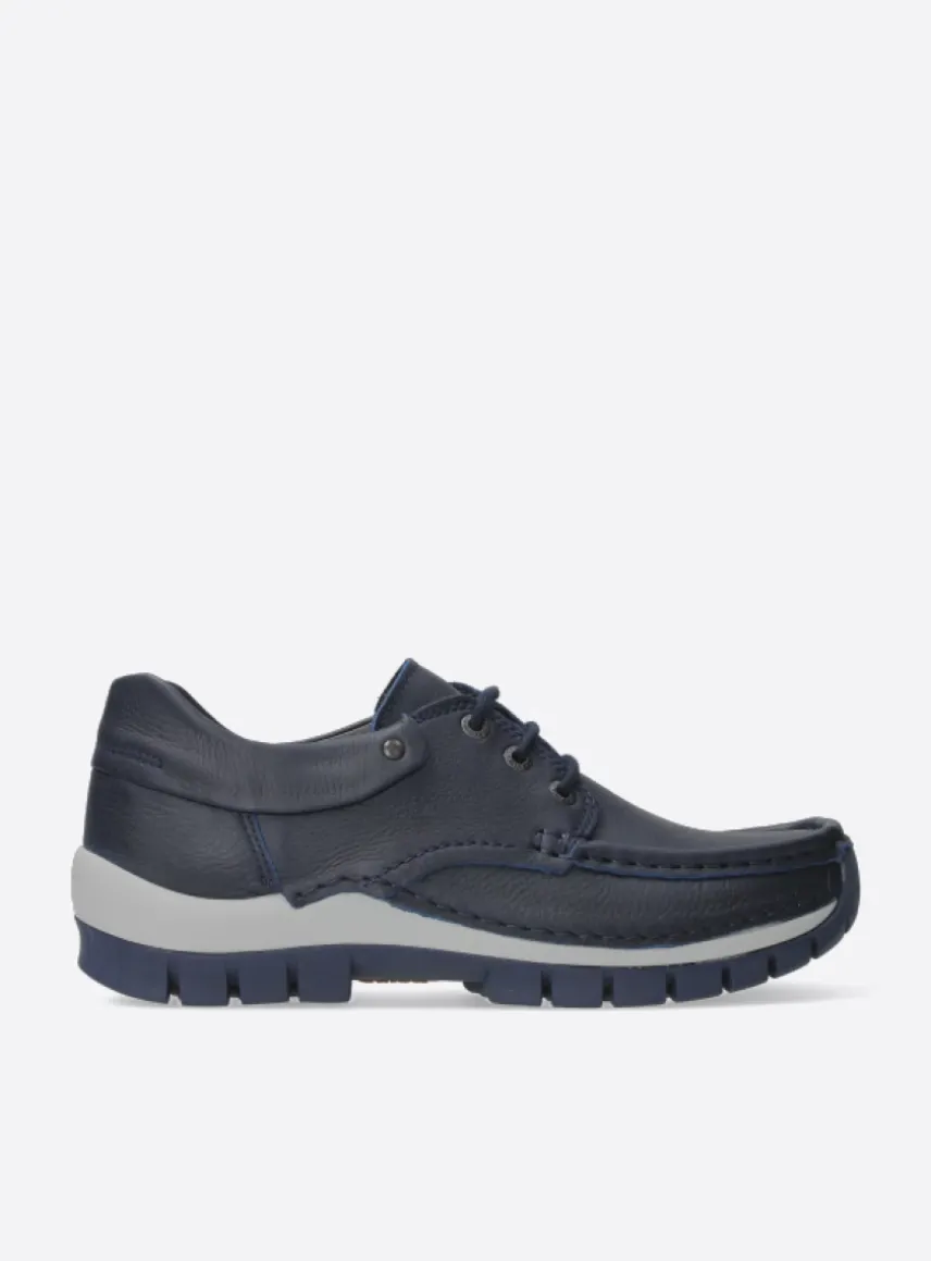 Fly - blauw leer
