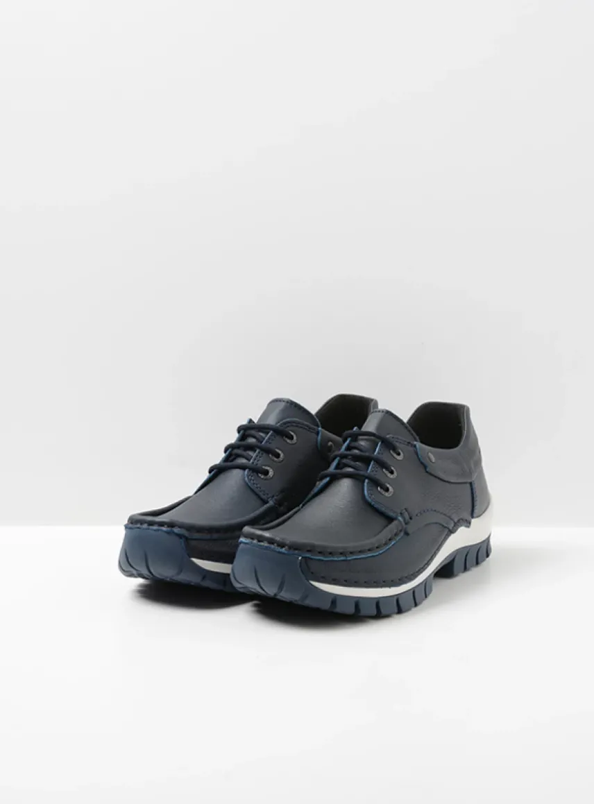 Fly - blauw leer