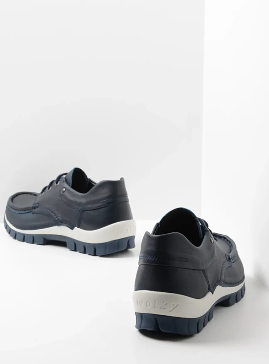Fly - blauw leer