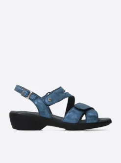 Fria - denim blauw leer