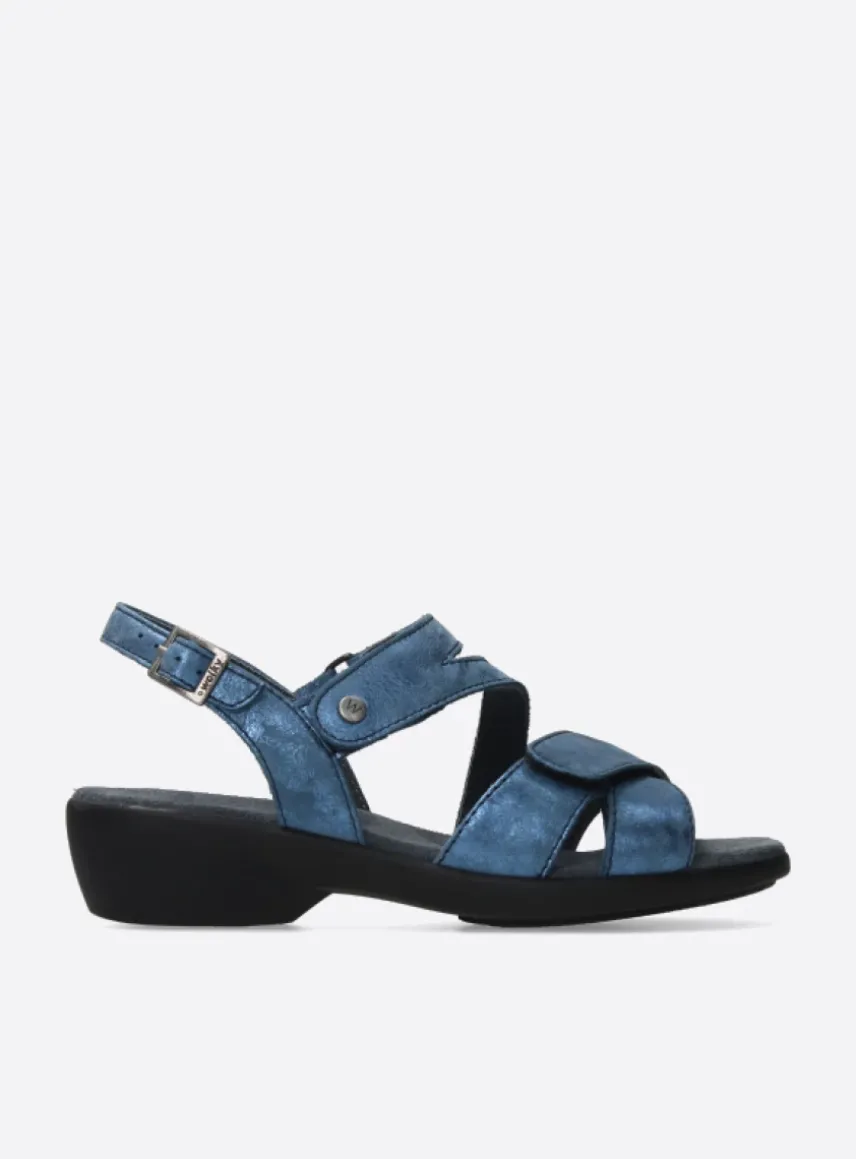 Fria - denim blauw leer
