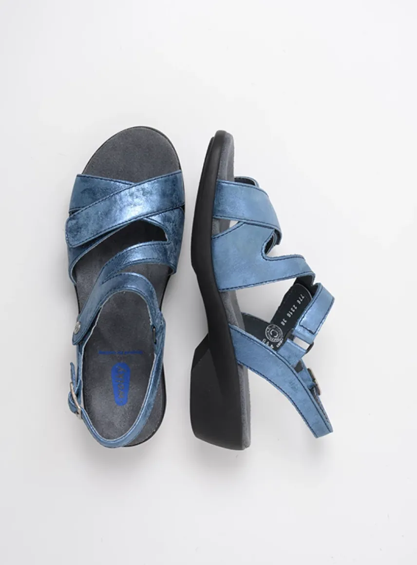 Fria - denim blauw leer