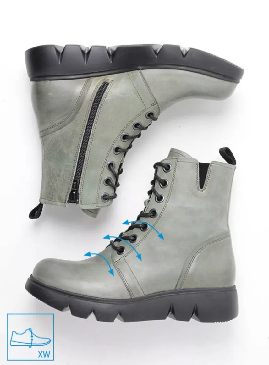 Hope XW - grijs groen leer