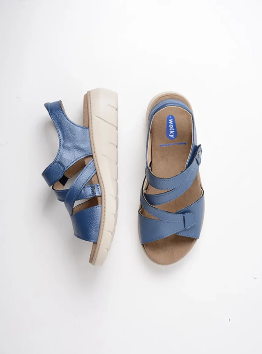 Ikaria - blauw leer