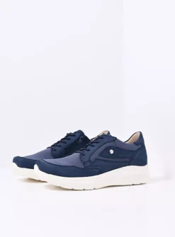 Impact S2F - denim combi stretch leer