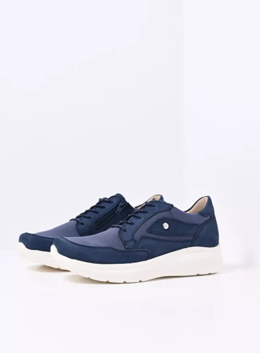 Impact S2F - denim combi stretch leer