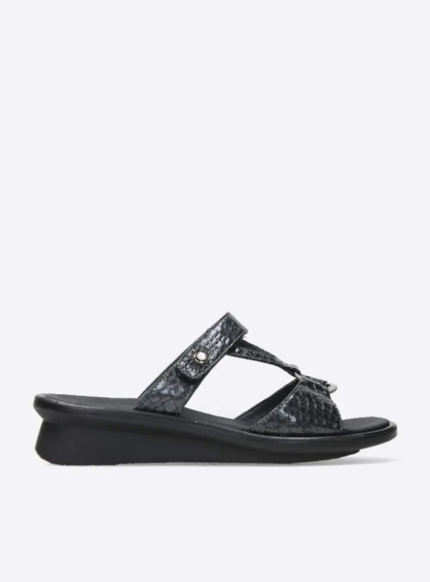 Isa - antraciet crocolook lakleer