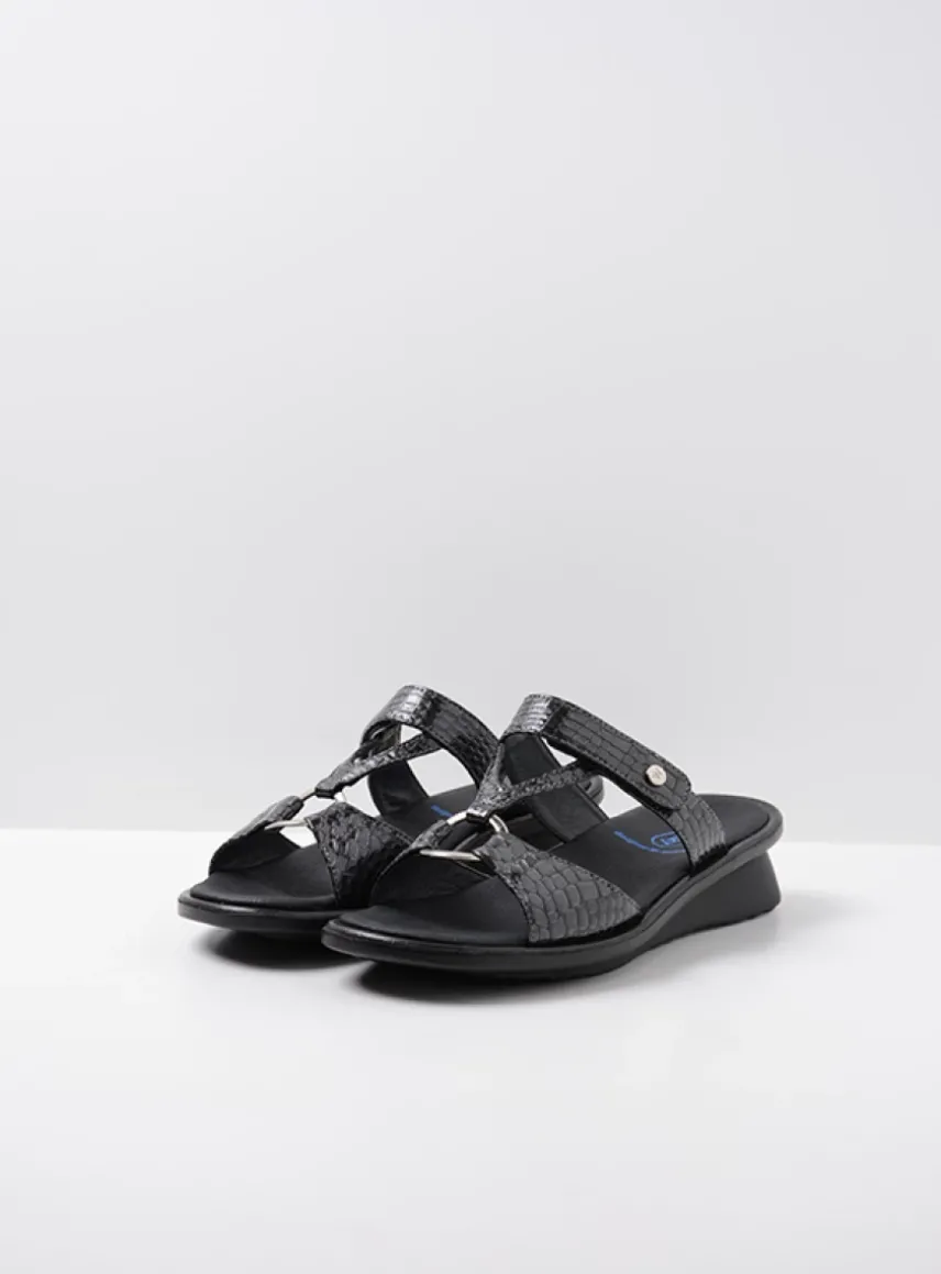 Isa - antraciet crocolook lakleer