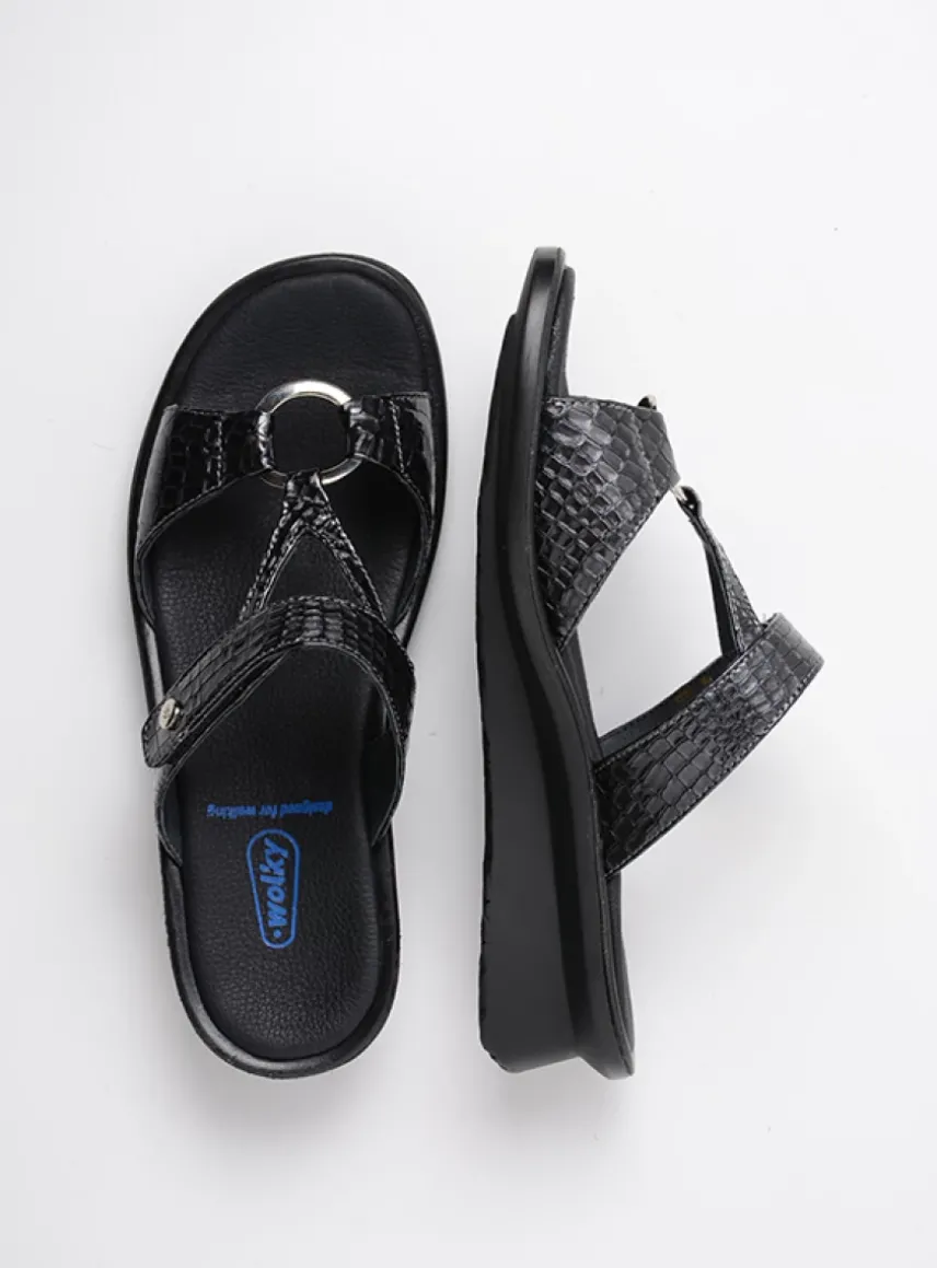 Isa - antraciet crocolook lakleer