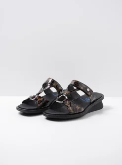 Isa - brons croco lakleer