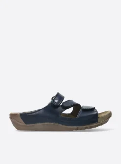 Jasper - blauw geolied leer