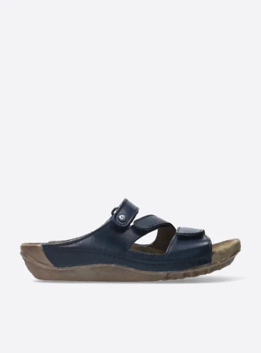 Jasper - blauw geolied leer