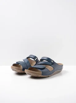 Jasper - blauw geolied leer