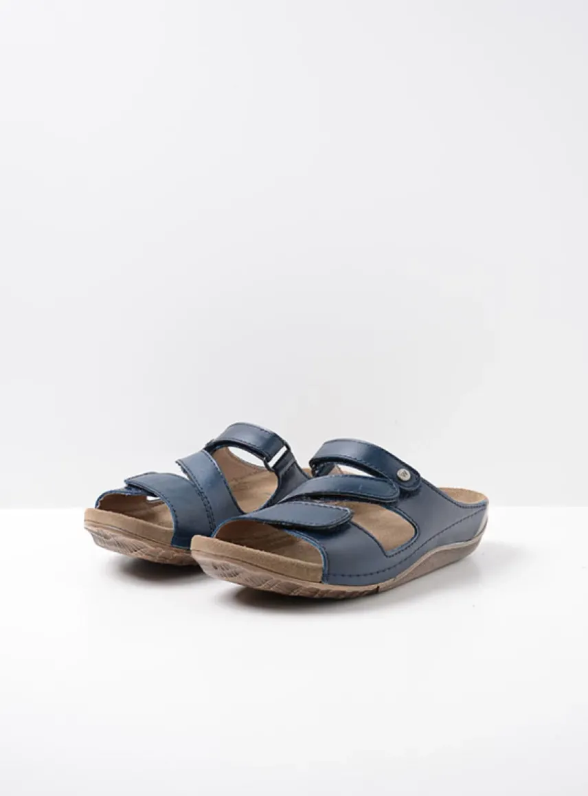 Jasper - blauw geolied leer