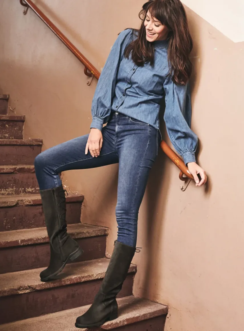 Longview - donkerbruin suede