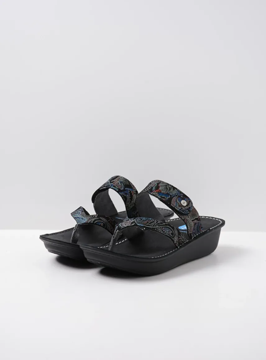 Martinique - zwart/blauw suede