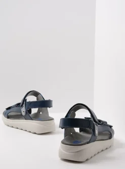 Mile - blauw leer