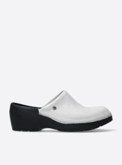 Multi Clog - creme wit leer