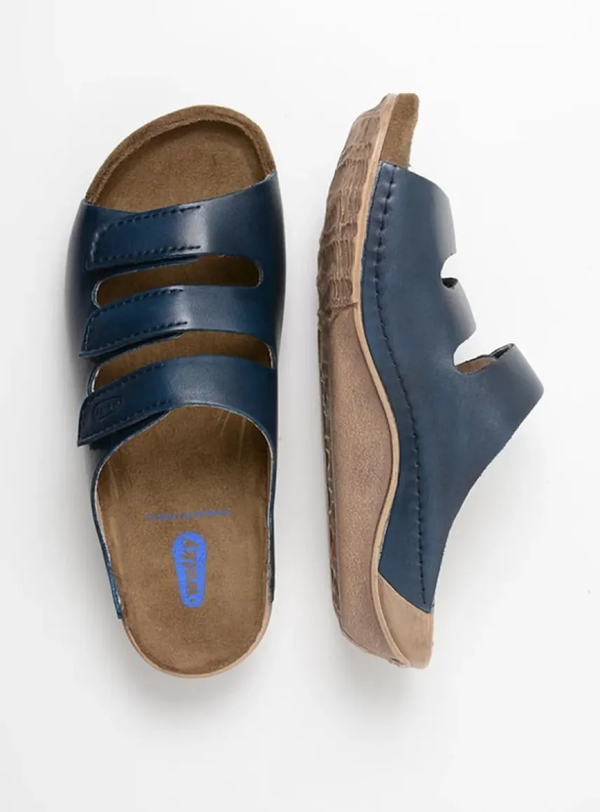 Nomad - blauw leer