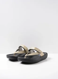 Peace - goud leer