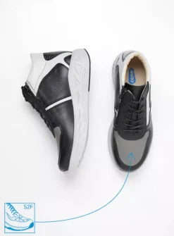 Pep S2F - antraciet combi stretch leer