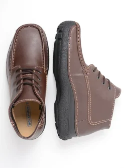 Roll Moc Men - bruin leer