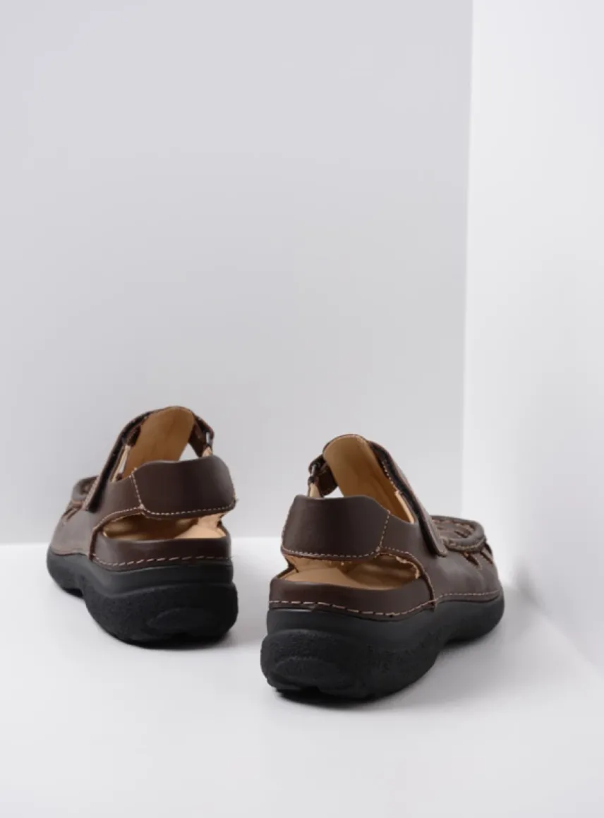 Roll Sandal Men - bruin leer