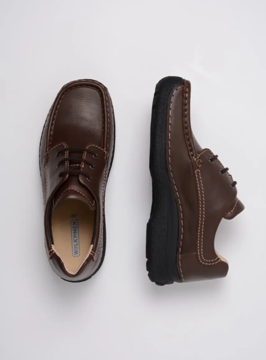 Roll Shoe Men - bruin leer