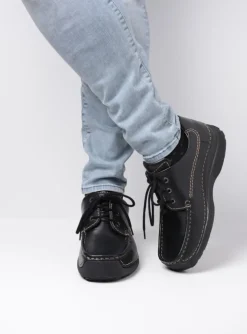 Roll Shoe Men - zwart leer