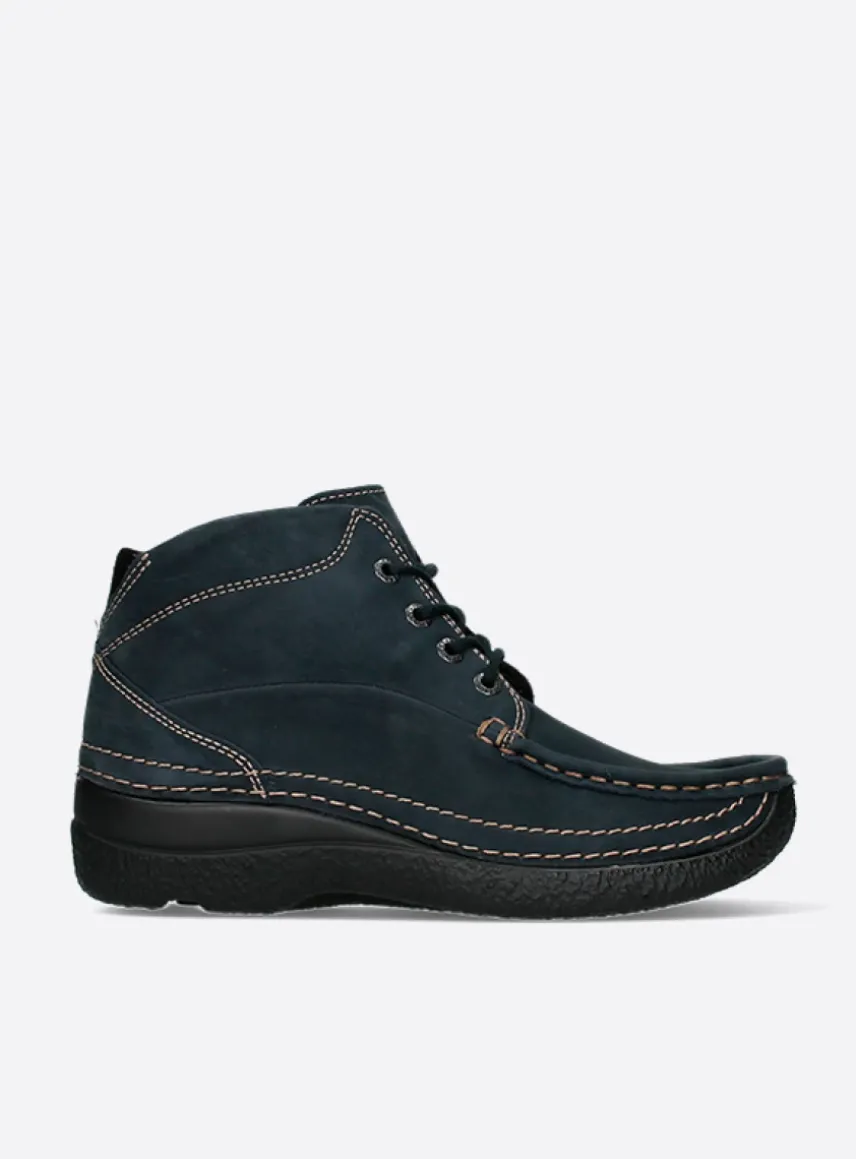 Roll Shoot - blauw nubuck