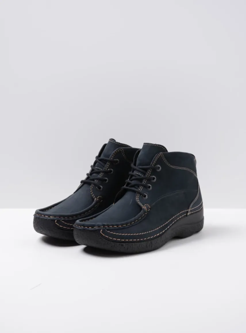 Roll Shoot - blauw nubuck
