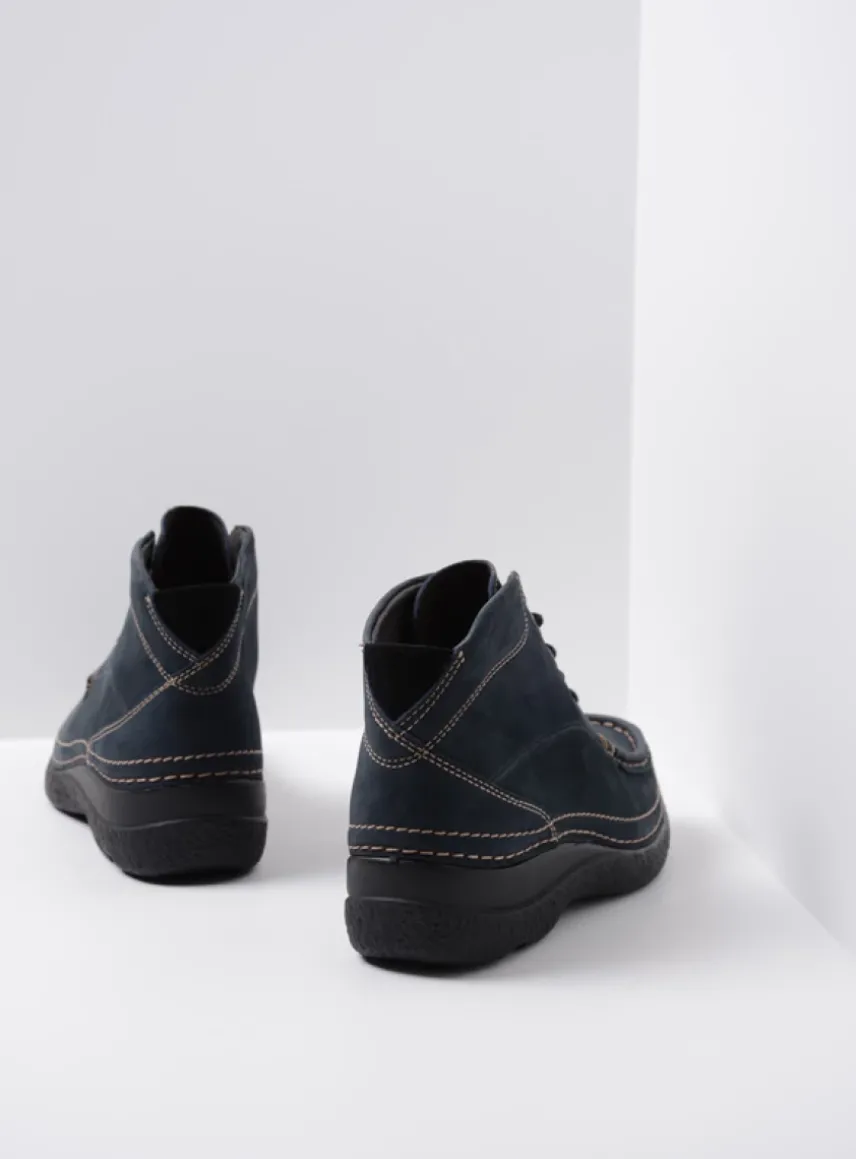 Roll Shoot - blauw nubuck