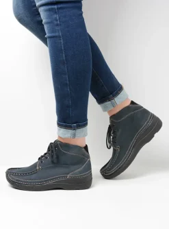 Roll Shoot - blauw nubuck