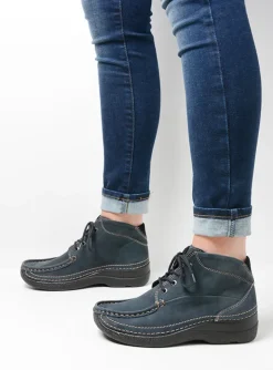 Roll Shoot - blauw nubuck