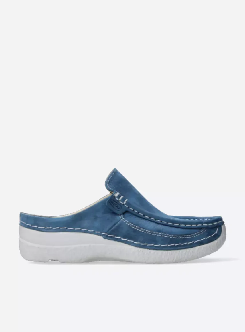 Roll Slide - blauw effectleer