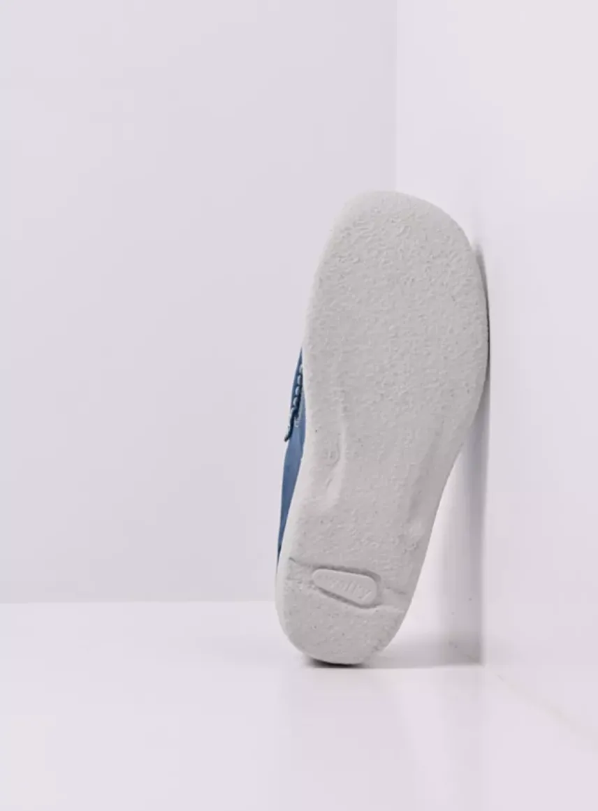 Roll Slide - blauw effectleer