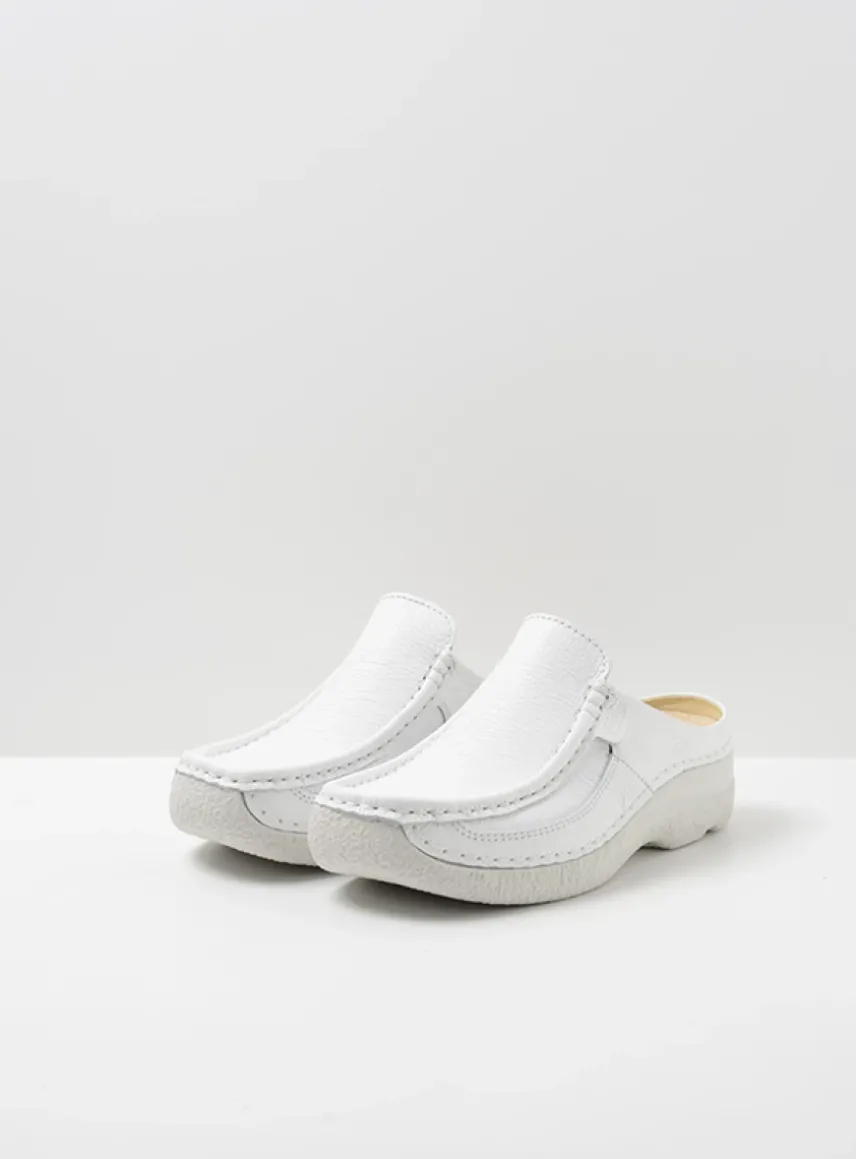 Roll Slide - wit leer