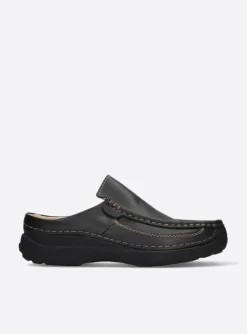 Roll Slide men - zwart leer