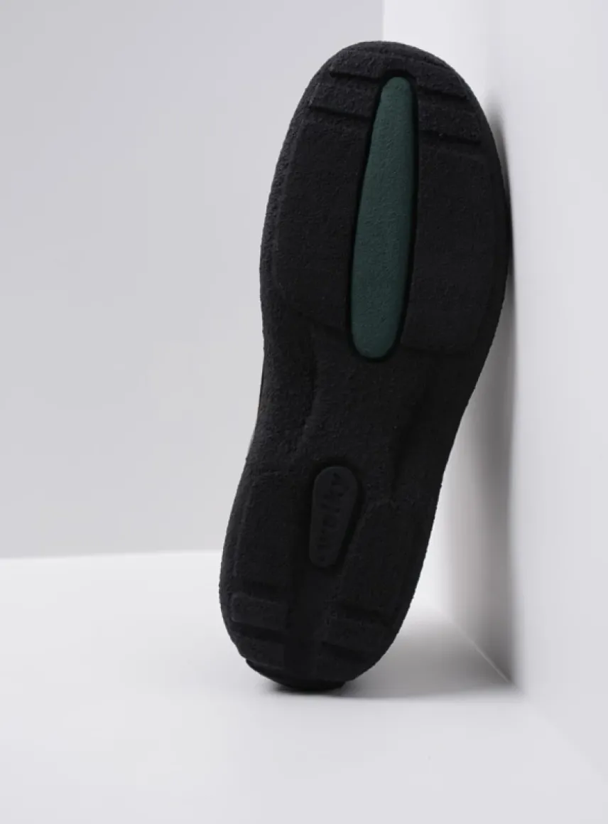 Roll Slide men - zwart leer