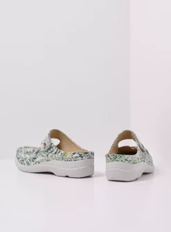 Roll Slipper - gebroken wit/groen nubuck