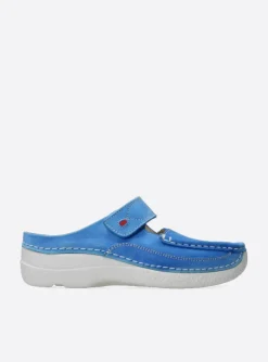 Roll Slipper - hemelsblauw nubuck