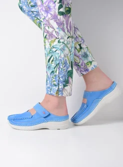 Roll Slipper - hemelsblauw nubuck