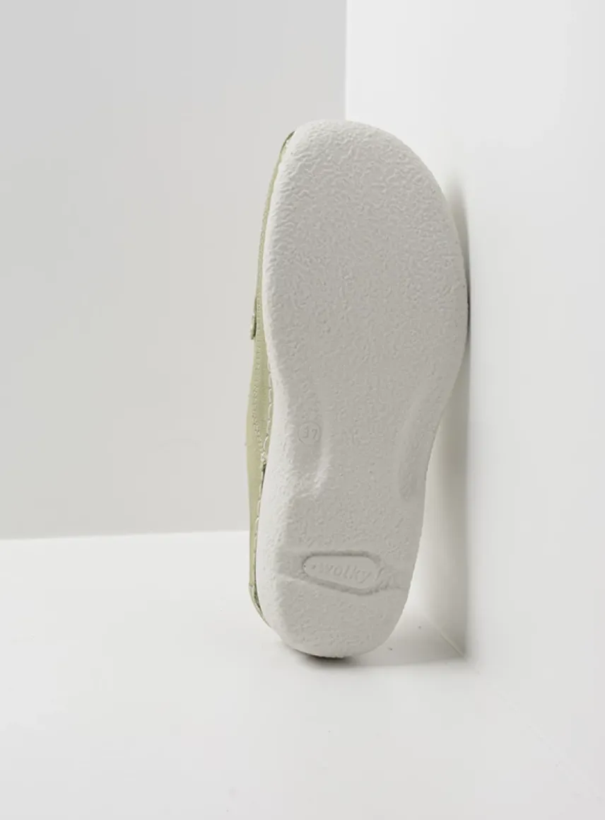 Roll Slipper - lichtgroen nubuck