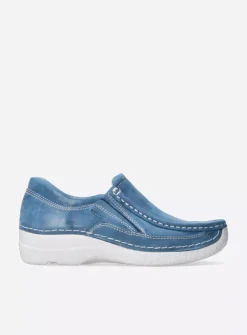 Roll Sneaker - blauw effectleer