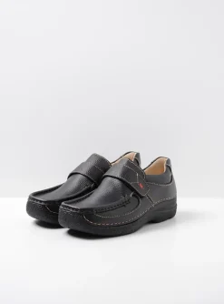Roll Strap - zwart leer