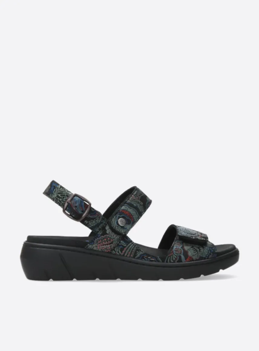 Santorini - zwart/blauw suede
