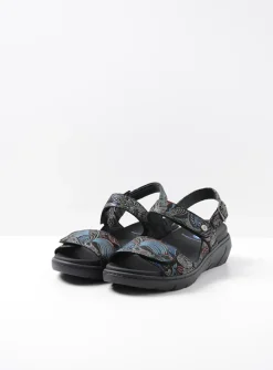 Santorini - zwart/blauw suede